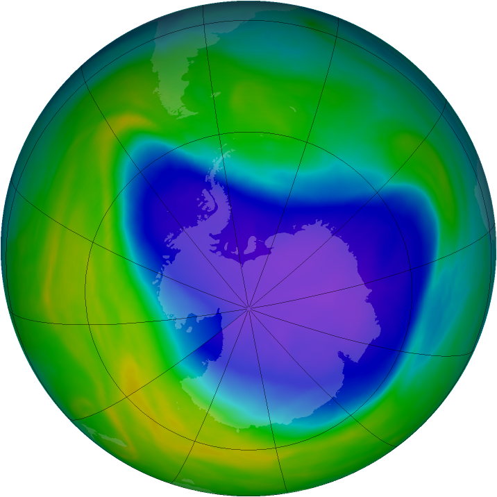 Antarctic ozone map for 29 October 2006